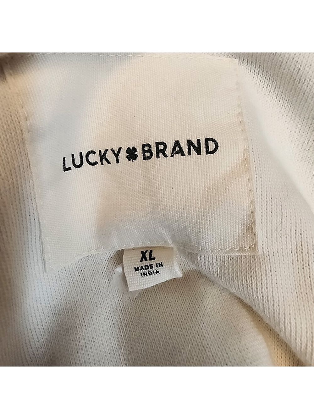 Lucky Brand Crochet Lace Trim Baja Hoodie XL Cream Boho NWOT 146721 - Picture 5 of 7